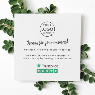 Trustpilot-Überprüfungen Business Review Link QR Quadratische Visitenkarte