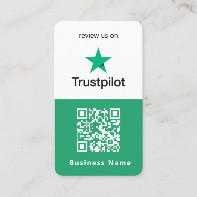 Trustpilot-Überprüfungen | Business Review UQR Cod Visitenkarte (Vorderseite)