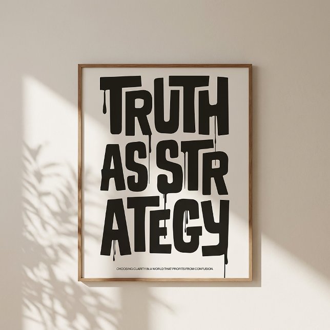 Truth As Strategy — Typography Print | Wall Art Poster (Minimal typography poster for modern spaces. Clear message, strong visual impact.)