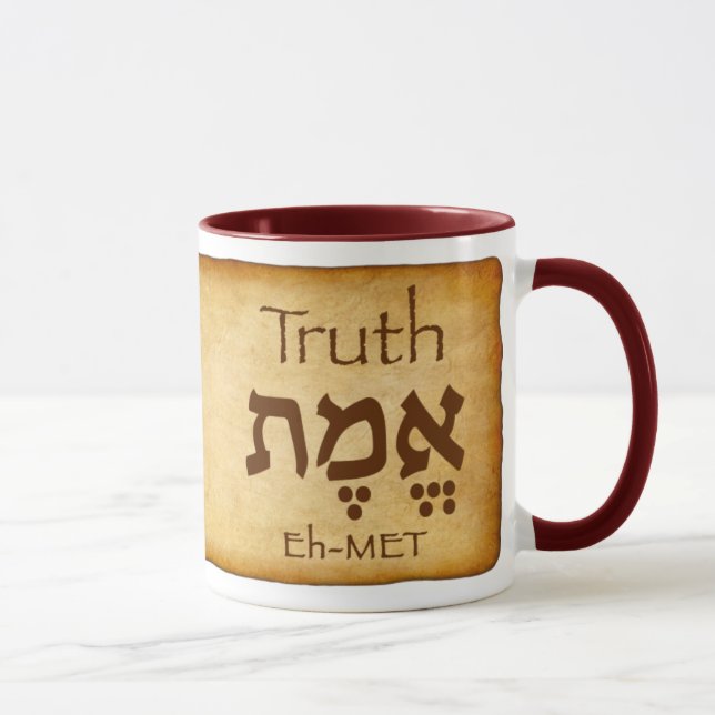 TRUTH EMET Hebrew-Tasse Tasse (Rechts)