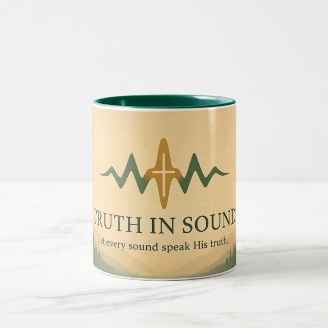 Truth in Sound Official Merch Landscape Zweifarbige Tasse (Mittel)