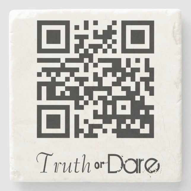 Truth oder Dare QR Code Gaming Stone Untersetzer (Vorderseite)
