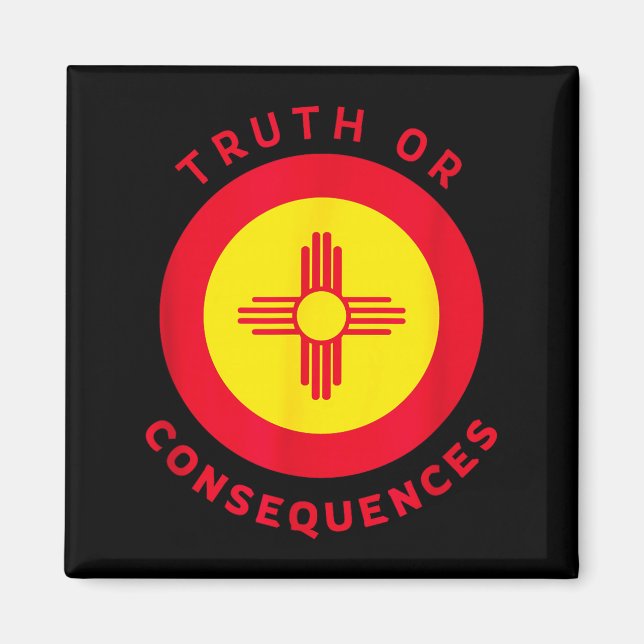 Truth Or Consequences New Mexico Nm Flag Zia Souve Magnet (Vorne)