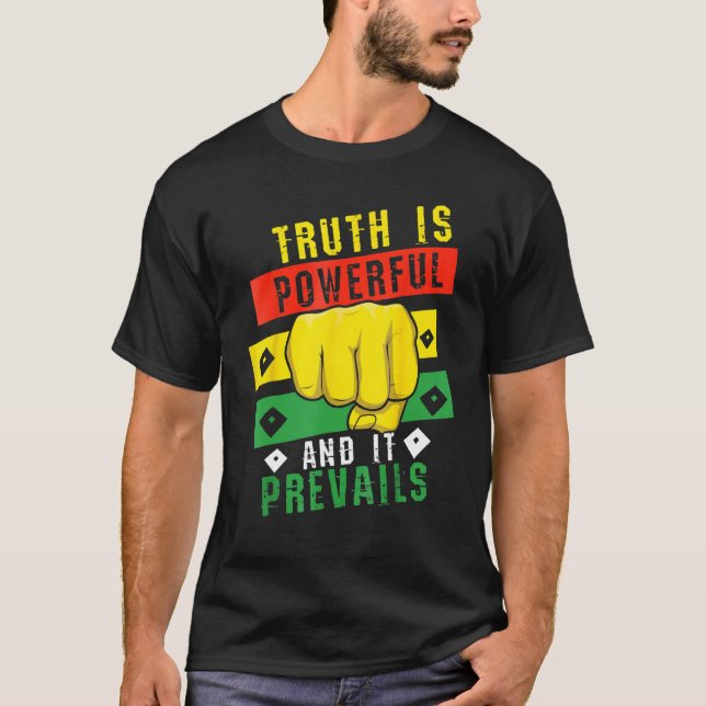 Truth Powerful Black Fist Prevail, Pride Black His T-Shirt (Vorderseite)