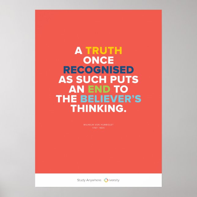 Truth Puts an End to a Believer's Thinking Poster (Vorne)