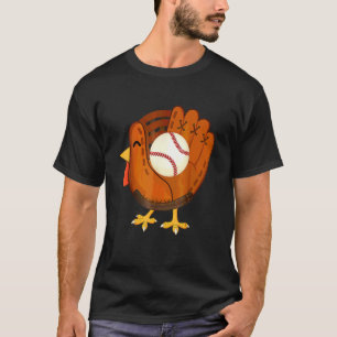 Truthahn Baseballhandschuh Erntedankfest Tag Fänge T-Shirt