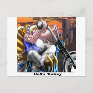 Truthahn Biker Lustig Postkarte