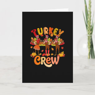 Truthahn-Crew Thanksgiving Herbst Drei Süße Truthä Karte