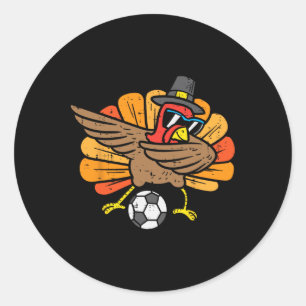 Truthahn Dab Fußball Footbyll Thanksgiving Tanz Ju Runder Aufkleber