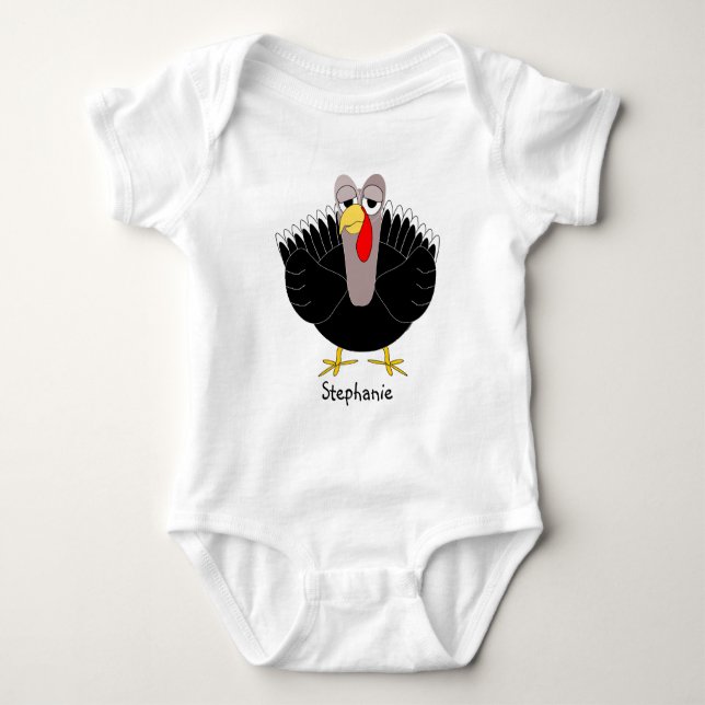 Truthahn Design Personalisiert Baby Strampler (Vorderseite)