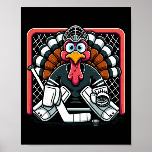 Truthahn-Eishockey-Torhüter-Jugendliche-Jungen-T Poster