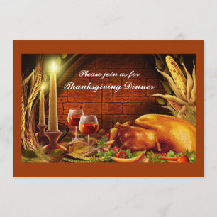 Truthahn-Essen Thanksgiving-Einladungen Einladung