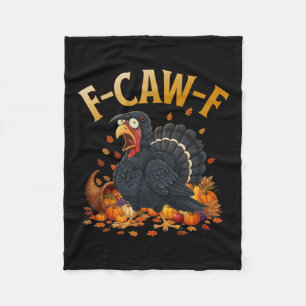 Truthahn F-caw-f Lustiger Erntedankfest Schwarze K Fleecedecke