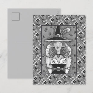 TRUTHAHN FEDERHEXE, EIN SALEM THANKSGIVING, VOLK FEIERTAGSPOSTKARTE