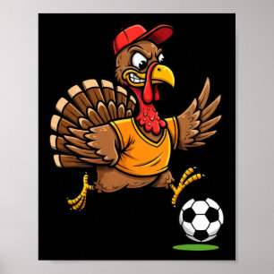 Truthahn Fußball Thanksgiving Truthahn spielt Fußb Poster