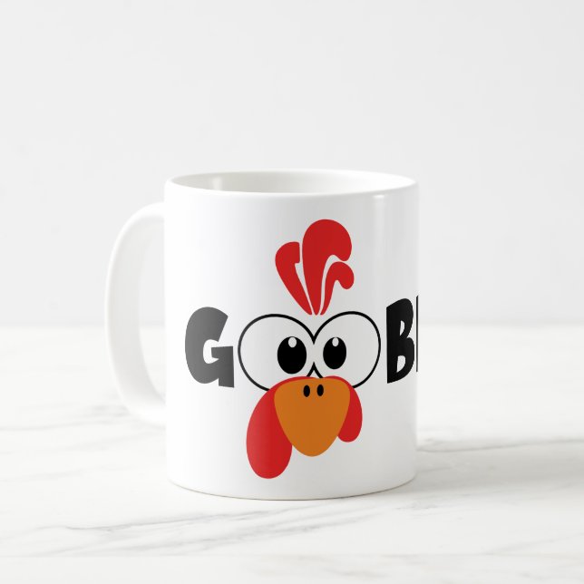 Truthahn Gesicht Gurgel Kaffeetasse (Vorderseite Links)