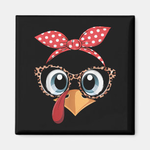 Truthahn Gesicht Leopard Stirnband Thanksgiving Pi Magnet