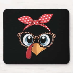 Truthahn Gesicht Leopard Stirnband Thanksgiving Pi Mousepad