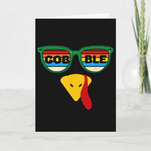 Truthahn-Gesicht-Sonnenbrille Erntedankfest Karte