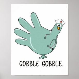 Truthahn Handschuh Thanksgiving Gackern Krankensch Poster