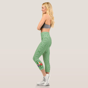 Truthahn Irland USA Kleeblatt Flagge Personalisier Capri Leggings