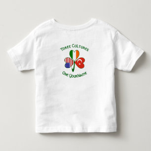 Truthahn Irland USA Kleeblatt Flagge Personalisier Kleinkind T-shirt