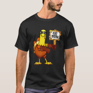 Truthahn isst Pizza Erwachsener Vegan Kinder Ernte T-Shirt