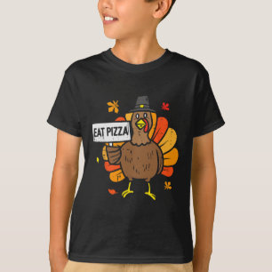 Truthahn isst Pizza Lustige Thanksgiving-Party Män T-Shirt