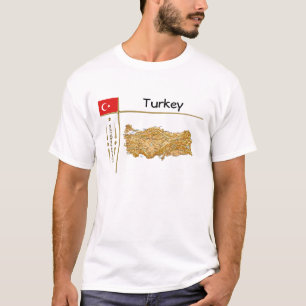 Truthahn-Karte + Flagge + Titel T-Shirt