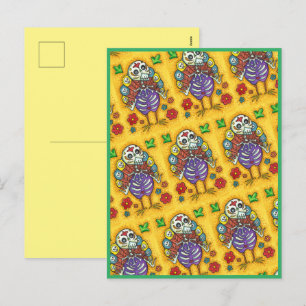 TRUTHAHN KNOCHEN BUNTE VOLKSTÜMLICHE THANKSGIVING- FEIERTAGSPOSTKARTE