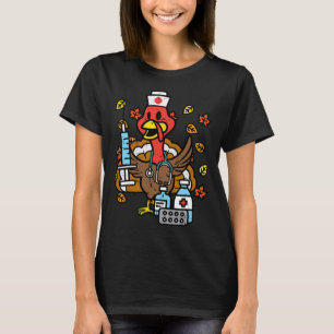 Truthahn-Krankenschwester-Erntedankfest-Herbst-Arb T-Shirt