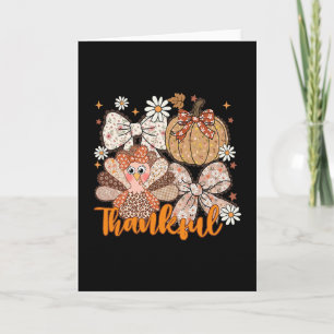 Truthahn Leopard Kokette Spitze Bogen Thanksgiving Karte