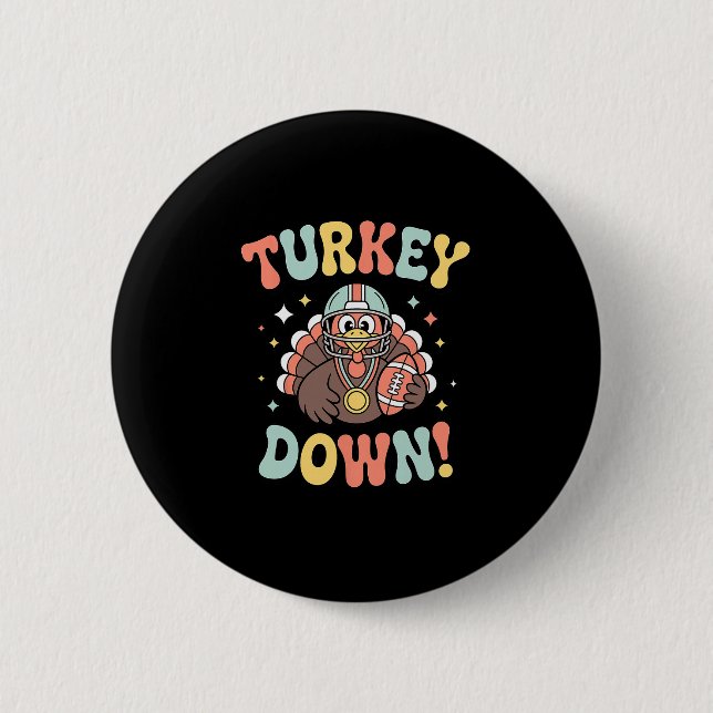 Truthahn lustiger Fuß Thanksgiving  Button (Vorderseite)