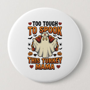 Truthahn-Mama-Halloween-Shirt mit Vintage-Nurse-Gh Button
