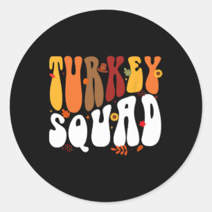 Truthahn-Mannschaftsteam passend lustig Thanksgivi Runder Aufkleber