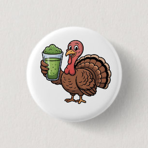 Truthahn Matcha-Liebhaber zum Erntedankfest Button
