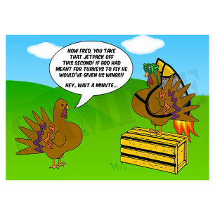 Truthahn mit Jetpack - Lustige Thanksgiving-Karte Feiertagskarte