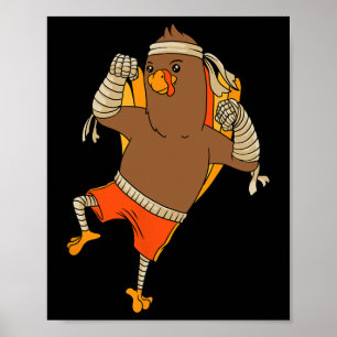 Truthahn MMA Kämpfer Erntedankfest Martial Arts K Poster