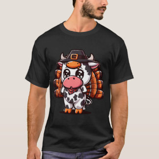 Truthahn Muu Lustiges Erntedankfest T-Shirt