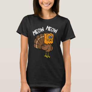 Truthahn-Papiertüte Miau Erntedankfest Katze Männe T-Shirt