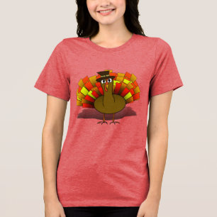 Truthahn-Pilger-Dankfest Tri-Blend Shirt