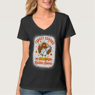 Truthahn putzt Gummihandschuhe  Erntedank Truthahn T-Shirt