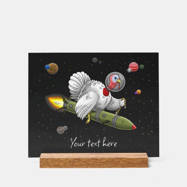 Truthahn-Rakete in der Galaxie Acrylschild (Vorderseite)