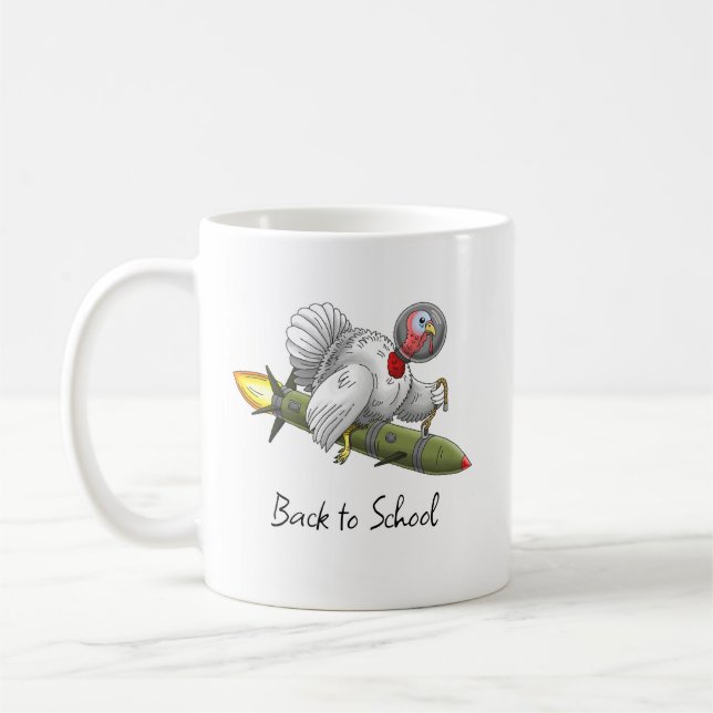 Truthahn Rakete Zurück zur Schule Kaffeetasse (Links)