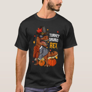 Truthahn Saurus Rex Pilger Rex Herbstgefühle Dankf T-Shirt