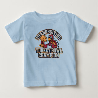 Truthahn-Schalen-Champion Spieltagsessen Football Baby T-shirt