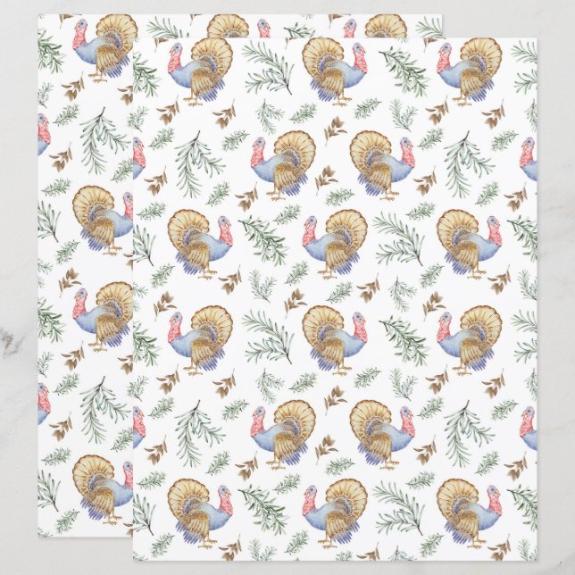 Truthahn Scrapbook Papier (Vorne/Hinten)