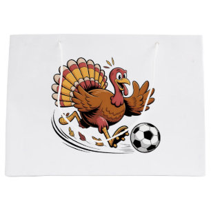 Truthahn spielt Fußball Thanksgiving Sportliebhabe Große Geschenktüte
