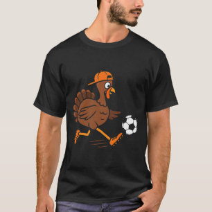 Truthahn spielt Fußball Thanksgiving Truthahn Kind T-Shirt