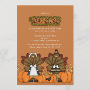 Truthahn-Tag-Einladung zum Thanksgiving Einladung